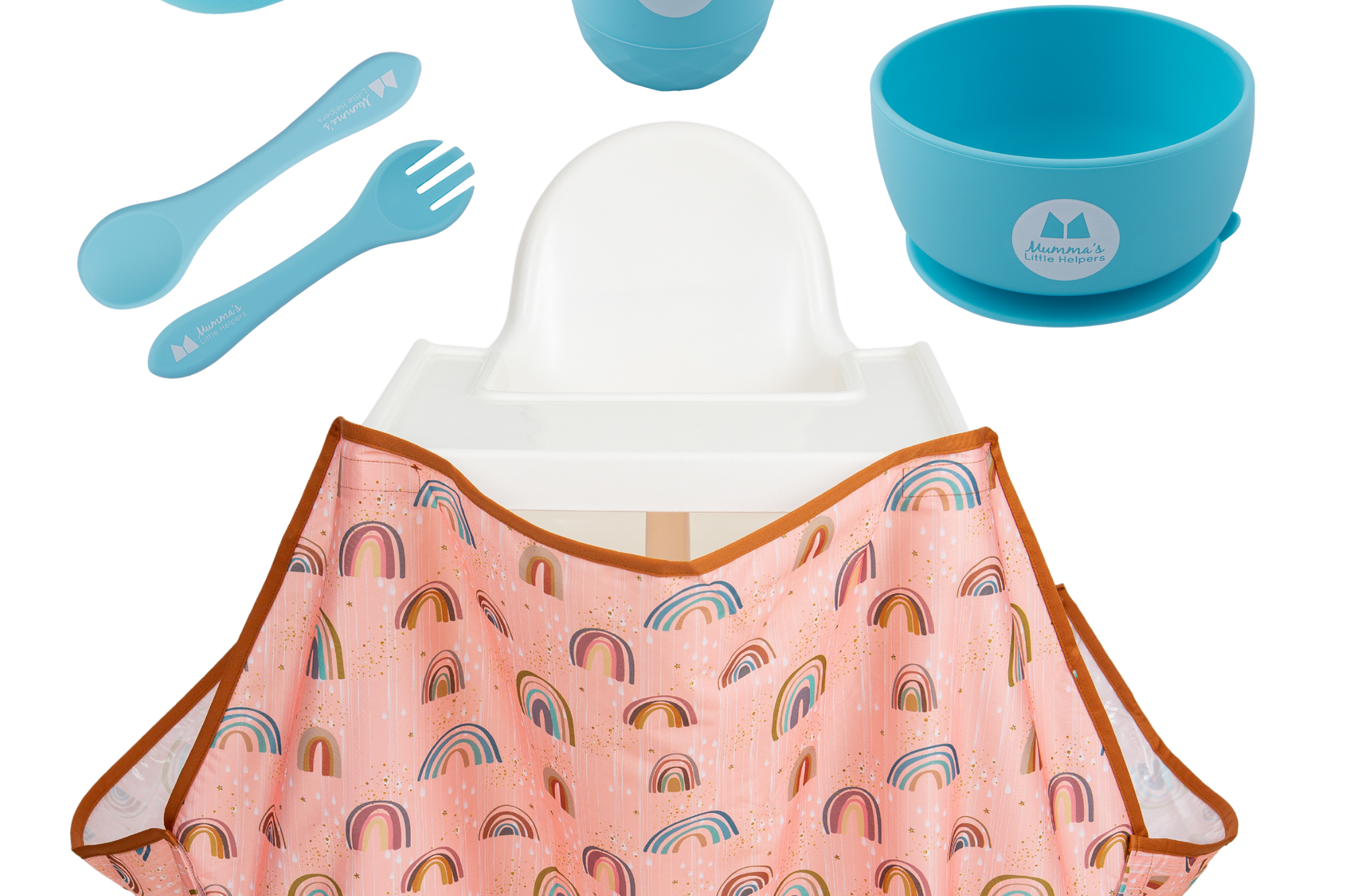 Toddler Training | High Chair Food Catcher & Silicone Feeding Set - Blue