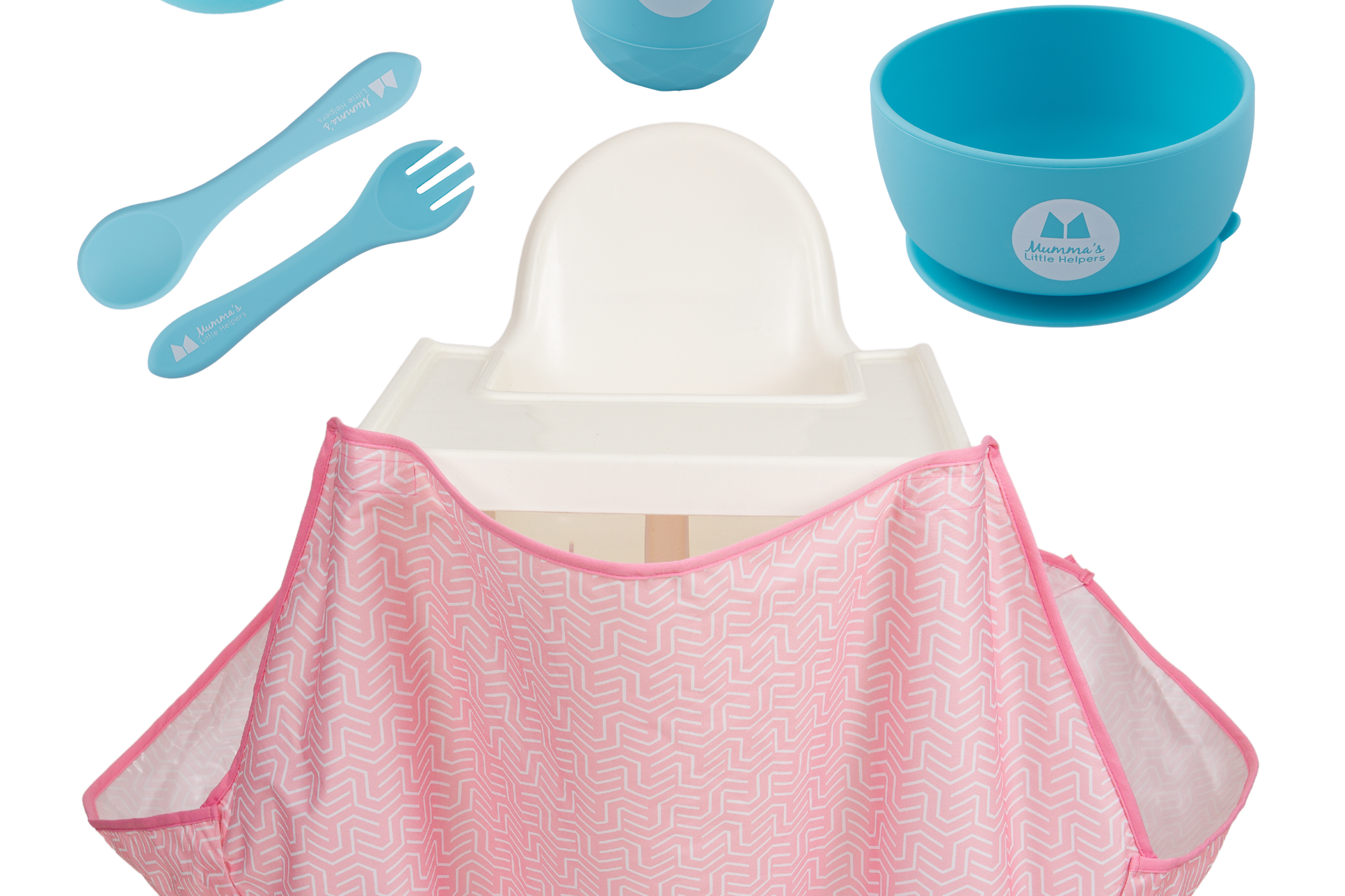 Toddler Training | High Chair Food Catcher & Silicone Feeding Set - Blue