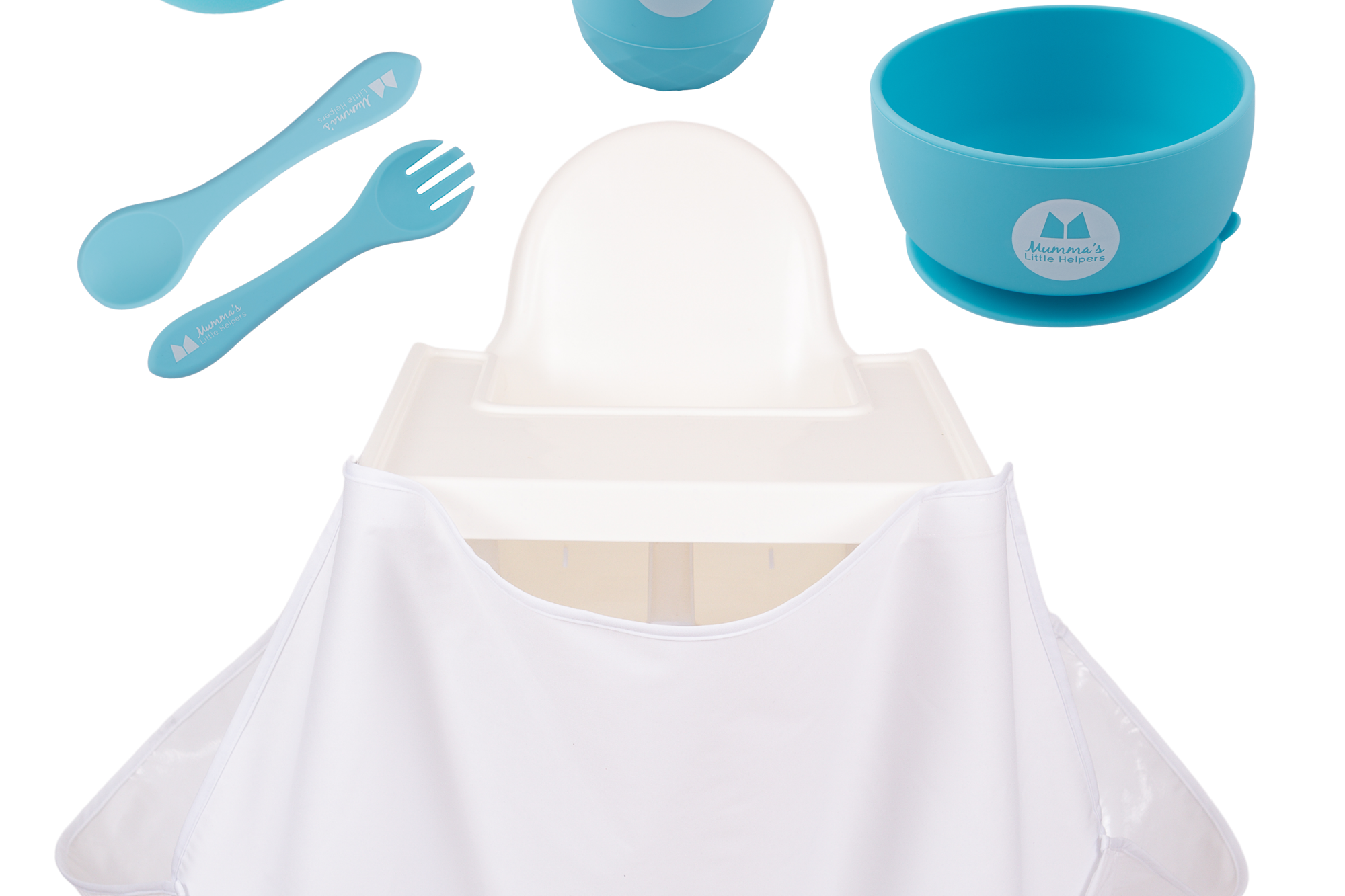 Toddler Training | High Chair Food Catcher & Silicone Feeding Set - Blue