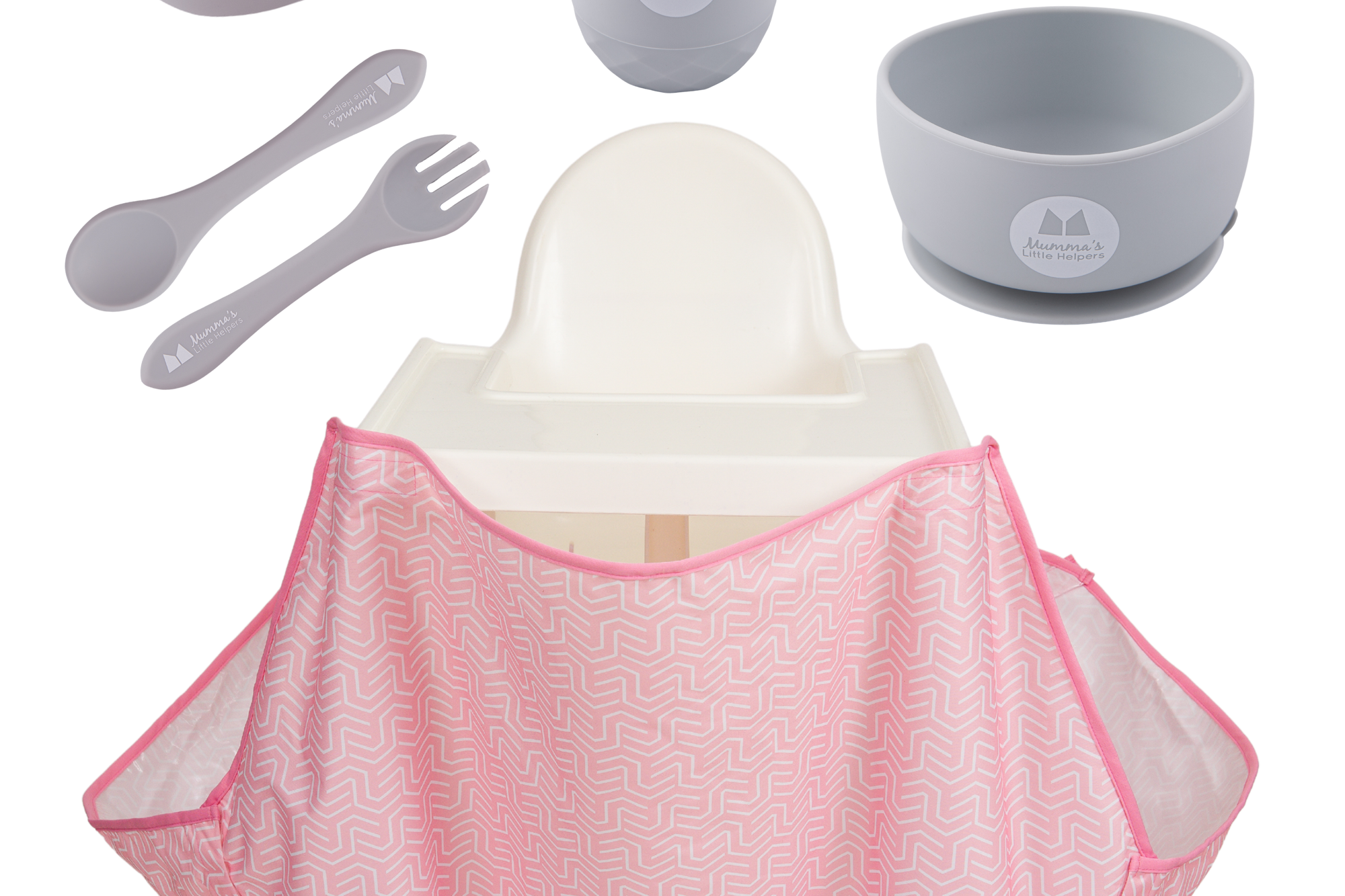 Toddler Training | High Chair Food Catcher & Silicone Feeding Set - Grey