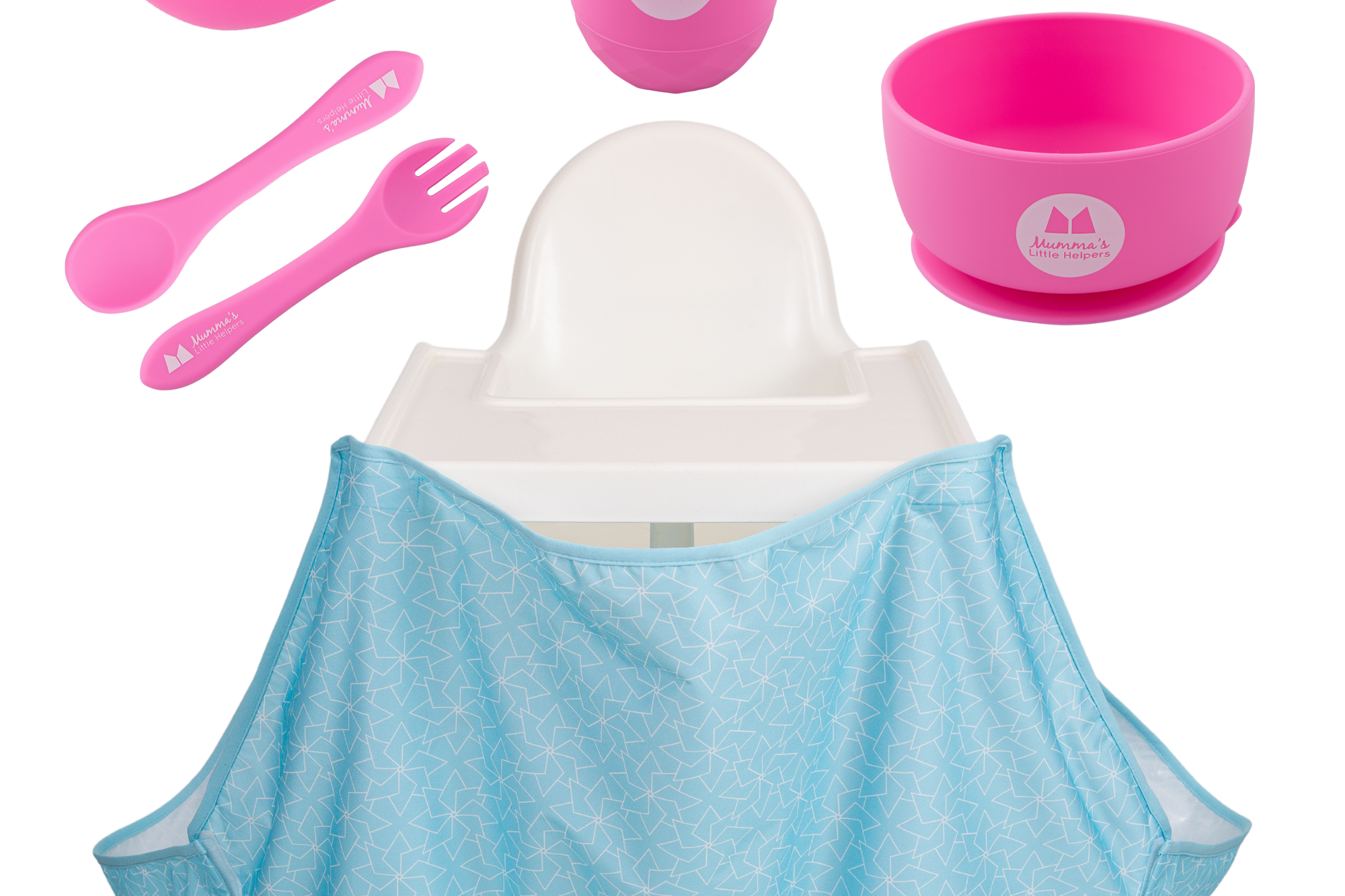 Toddler Training | High Chair Food Catcher & Silicone Feeding Set - Pink