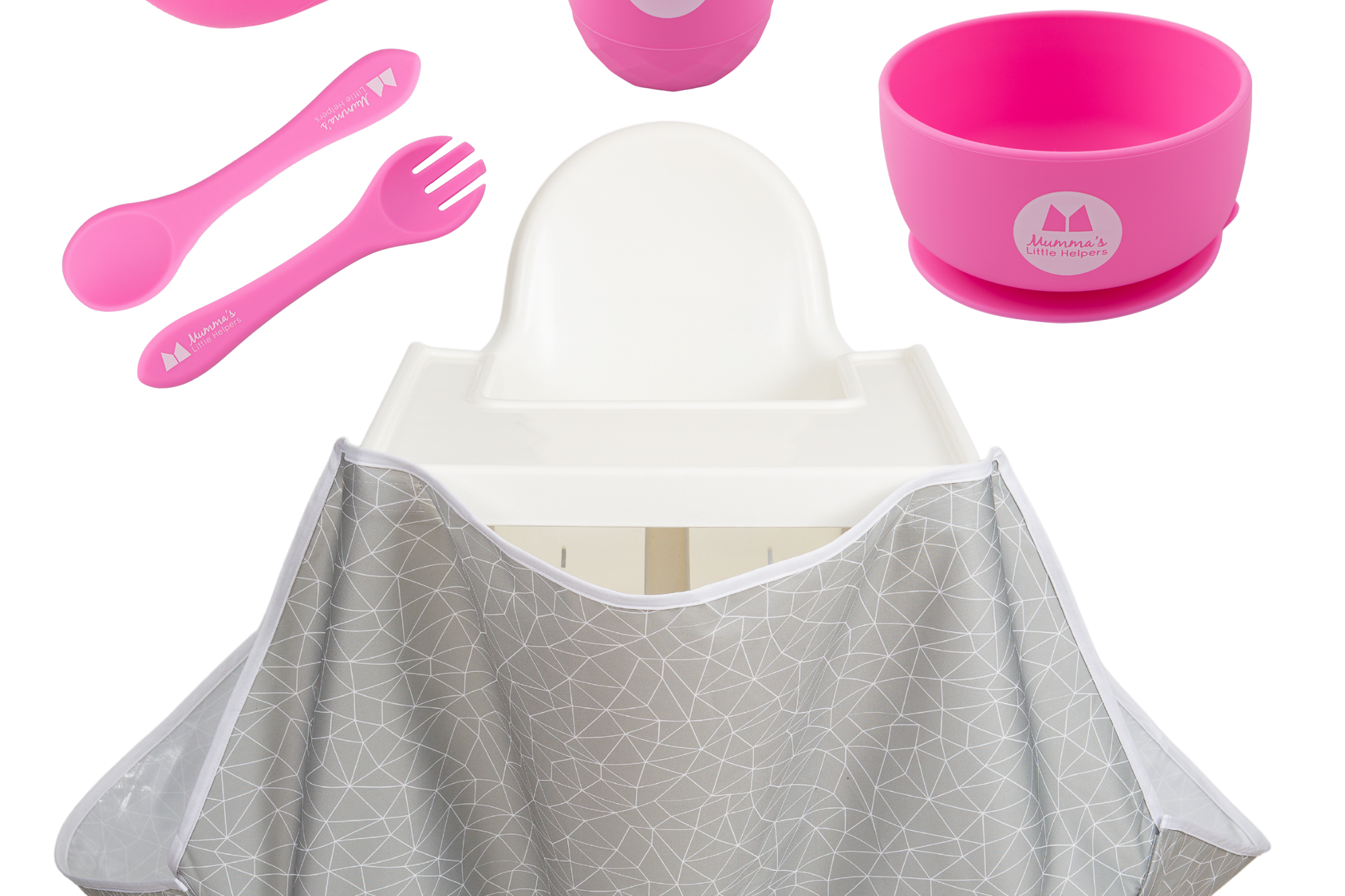 Toddler Training | High Chair Food Catcher & Silicone Feeding Set - Pink