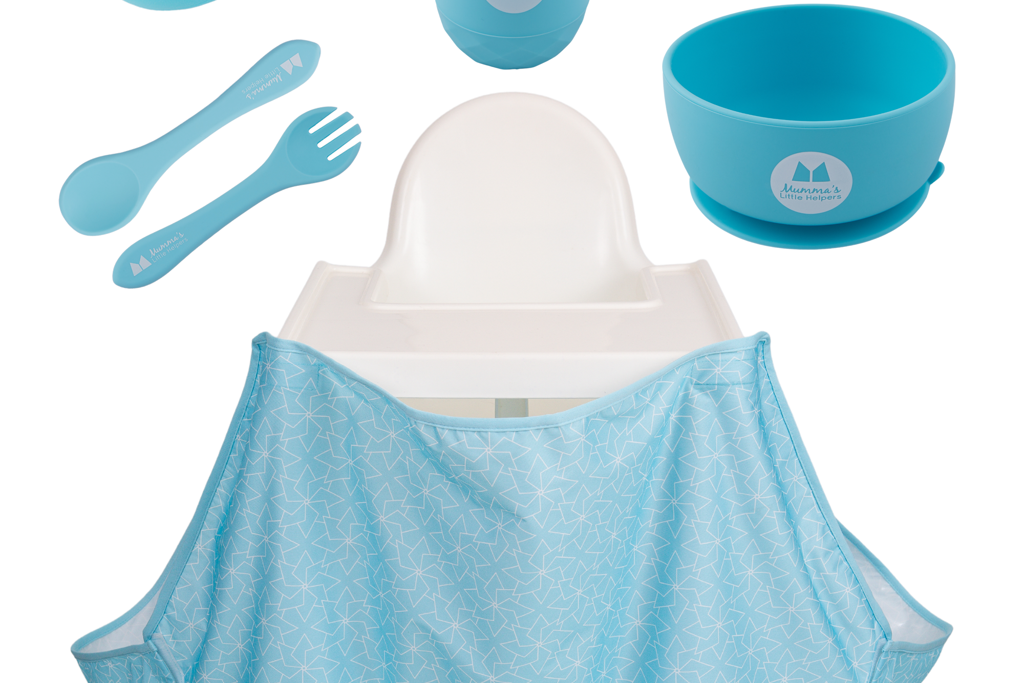 Toddler Training | High Chair Food Catcher & Silicone Feeding Set - Blue