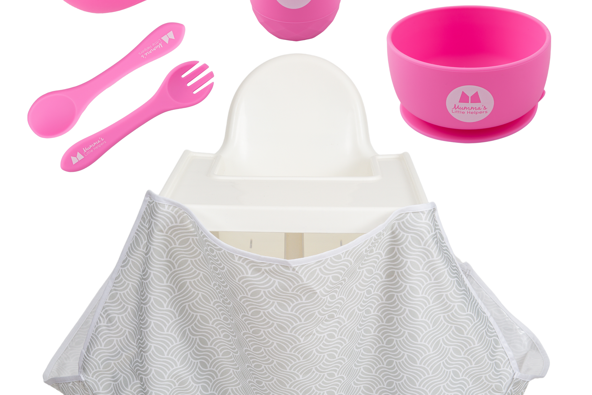 Toddler Training | High Chair Food Catcher & Silicone Feeding Set - Pink