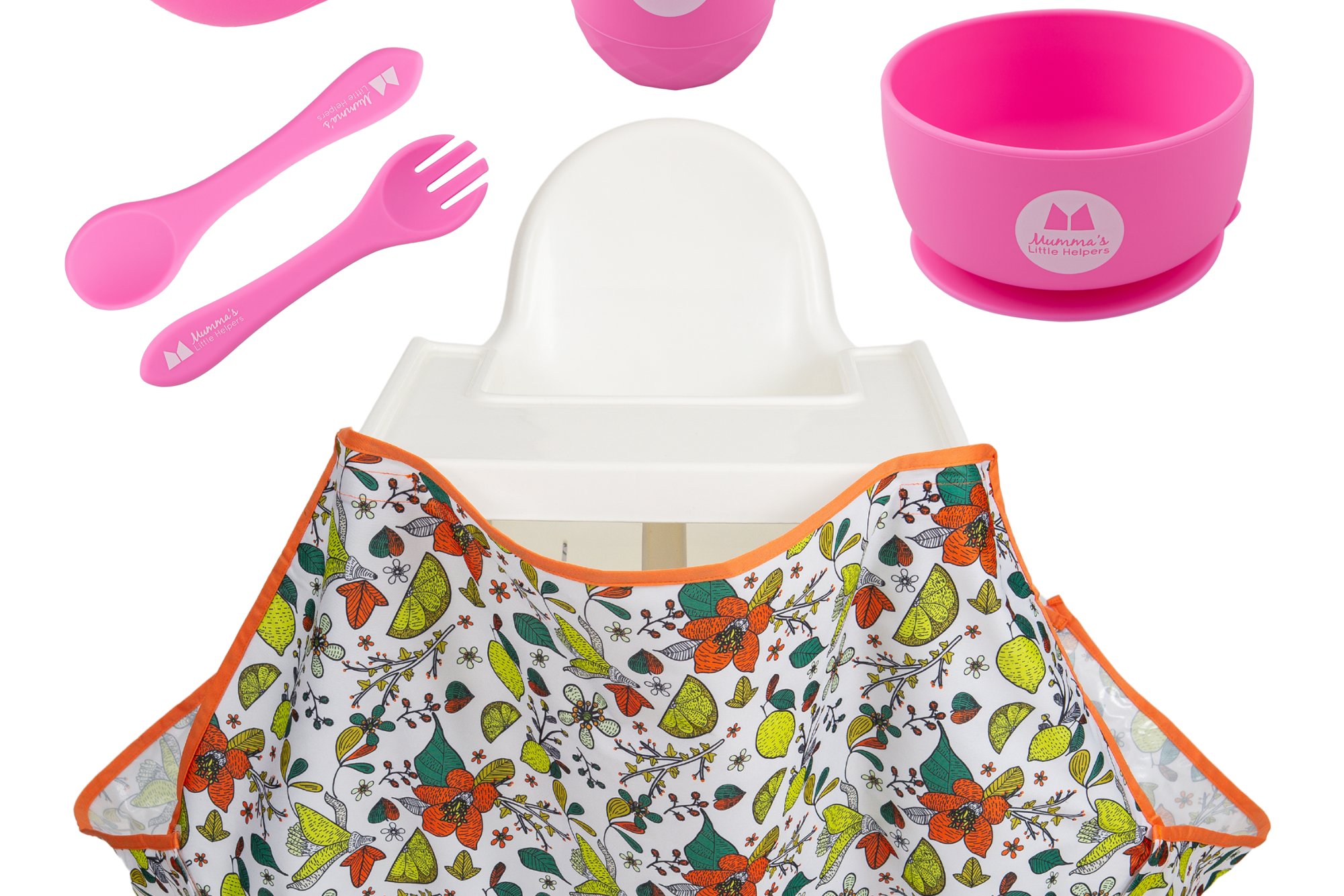 Toddler Training | High Chair Food Catcher & Silicone Feeding Set - Pink