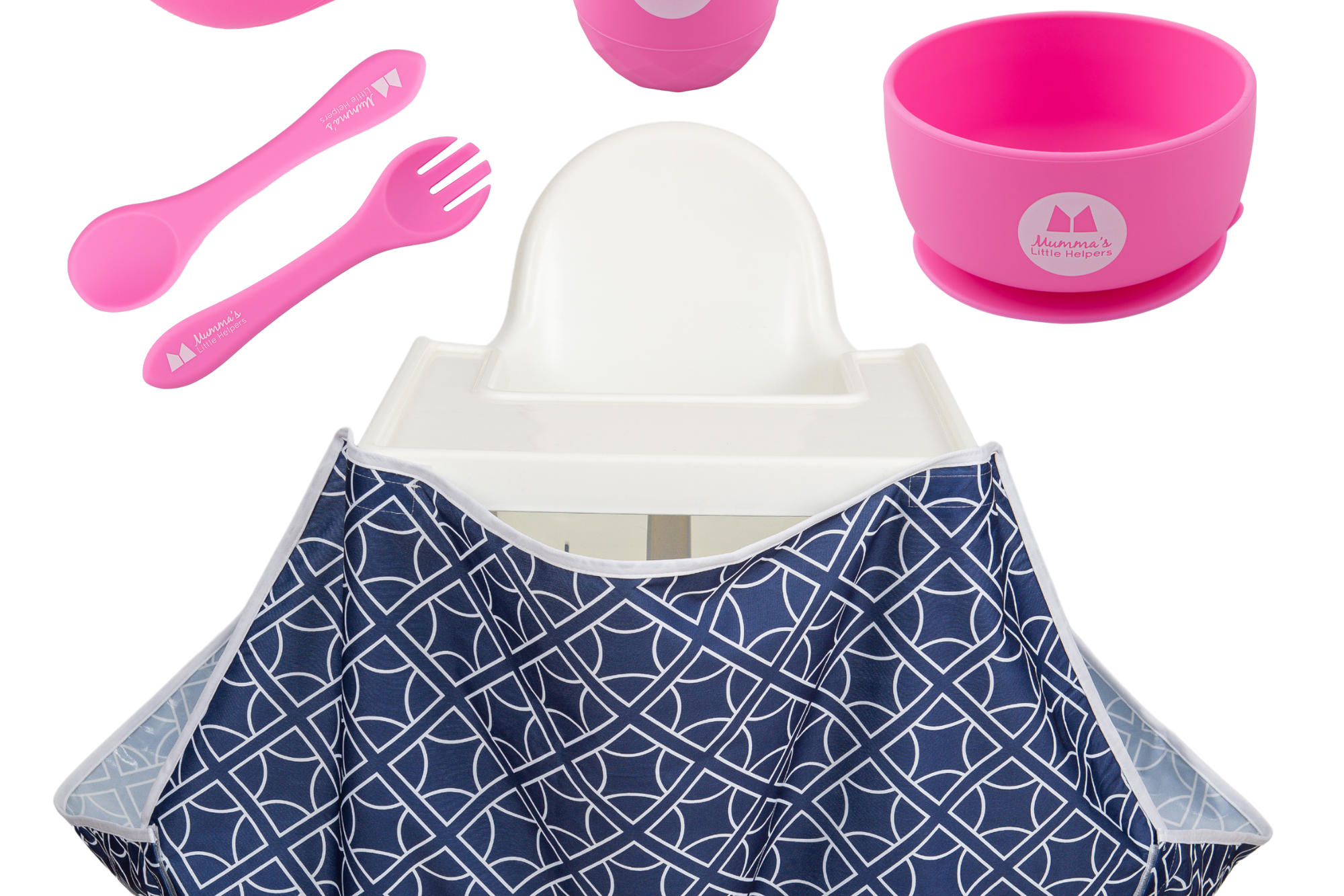 Toddler Training | High Chair Food Catcher & Silicone Feeding Set - Pink