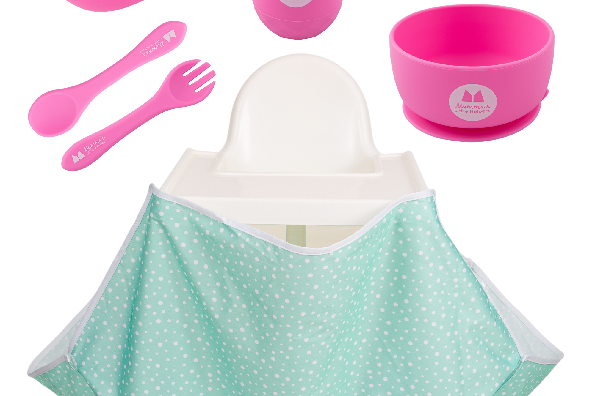 Toddler Training | High Chair Food Catcher & Silicone Feeding Set - Pink