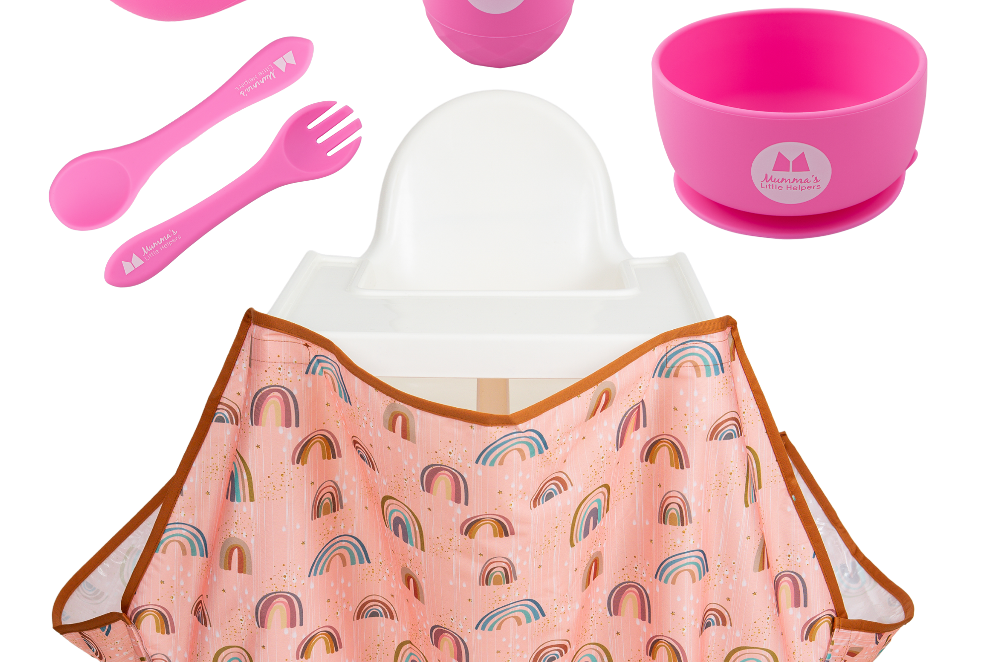 Toddler Training | High Chair Food Catcher & Silicone Feeding Set - Pink