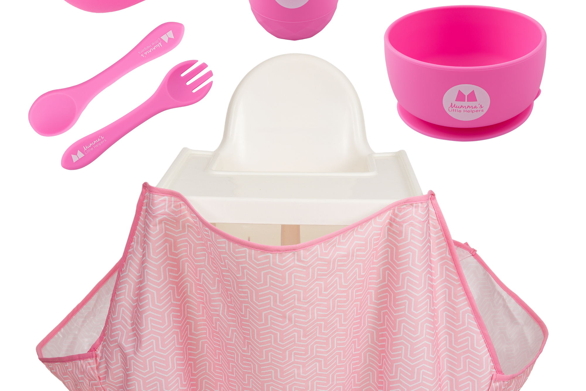 Toddler Training | High Chair Food Catcher & Silicone Feeding Set - Pink
