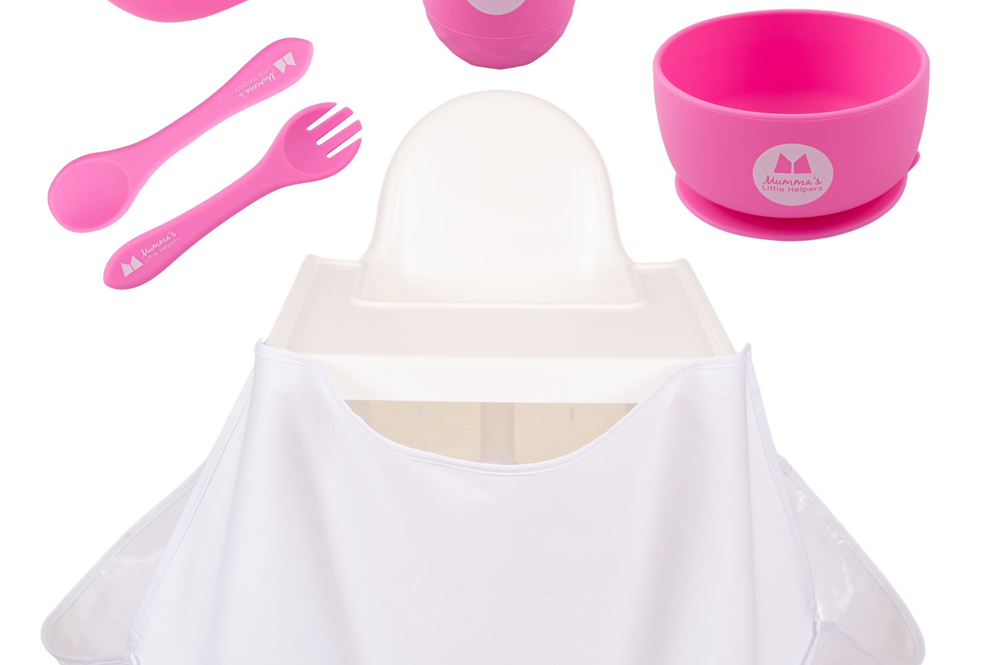 Toddler Training | High Chair Food Catcher & Silicone Feeding Set - Pink